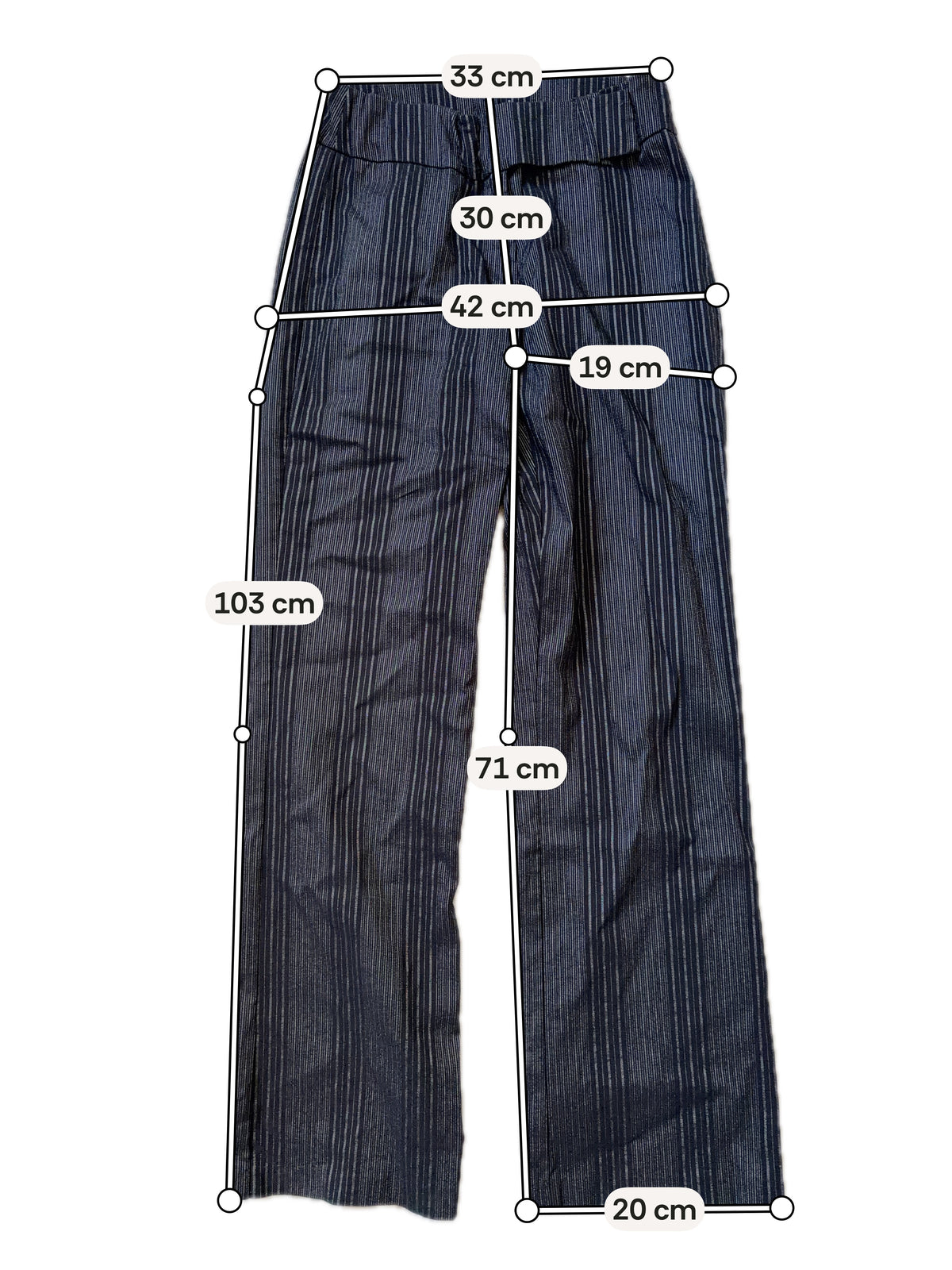 Pantalon noir à fines rayures verticales style office siren corporate - taille S/M