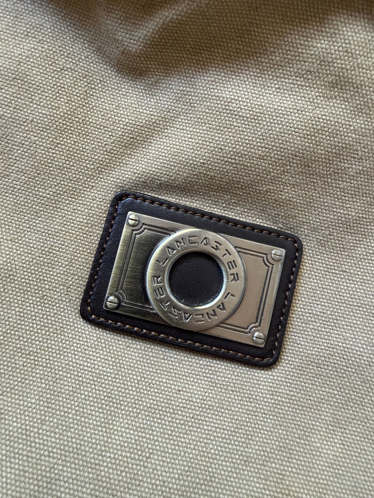 Sac Lancaster beige en toile à anses maillons marron - Y2K boho 00s
